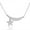 White, variant on 925 Sterling Silver Polished Half-Moon Star Sideways Pendant Necklace