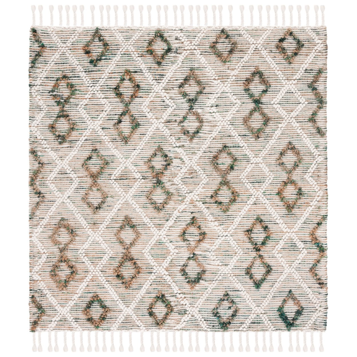 SAFAVIEH Natura Yamashita Geometric Area Rug, Ivory/Emerald, 8' x 10'