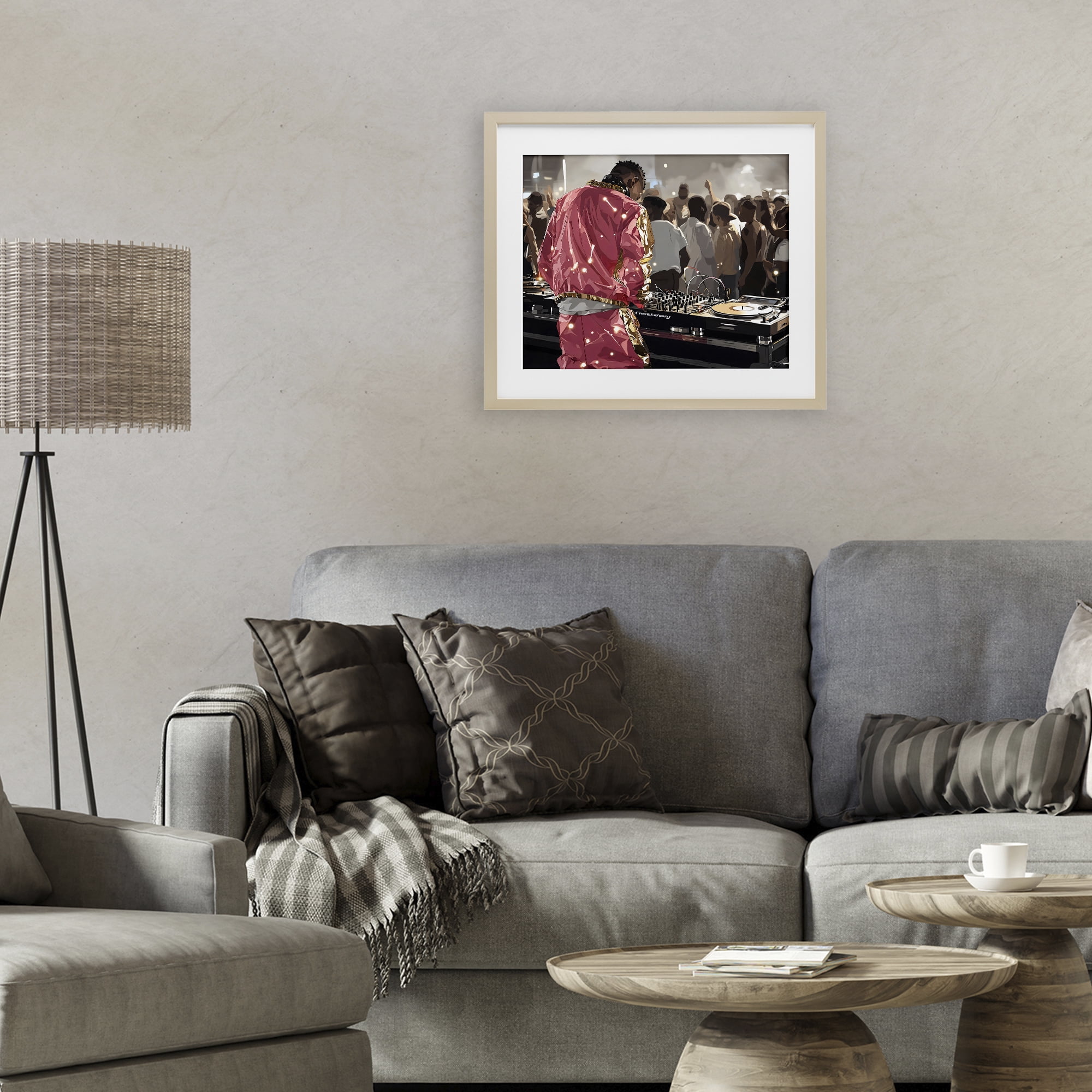 Stupell Industries DJ Performance At Nightclub Birch Framed Print Under Glass, design by Franklyn Gregory
