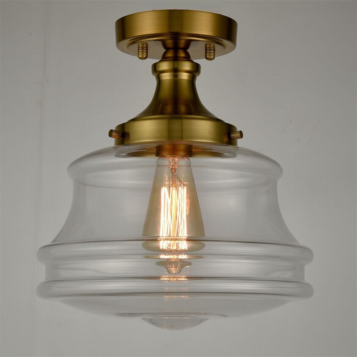 Modern Gold Semi Flush Mount Ceiling Light Schoolhouse Hallway Ceiling Light