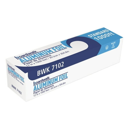Boardwalk Aluminum Foil, Standard, 12" x 1000ft, 14 Micron, Roll