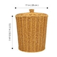 thumbnail image 2 of EXHUMKY Rustic PP Trash Can with Lid Light Brown Woven Basket for Multi-Use Household Storage, 2 of 5