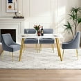 thumbnail image 3 of Ivinta Modern Dining Chair Set of 2 for Dinner, Velvet Upholstered Kitchen Chair with Gold Legs for Living Room, 3 of 8