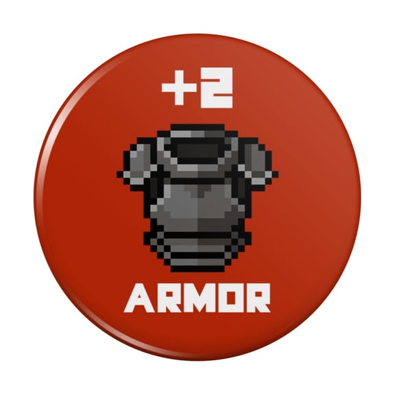 8-Bit Pixel Retro Plus Two Armor Gamer Game Kitchen Refrigerator Locker Button Magnet