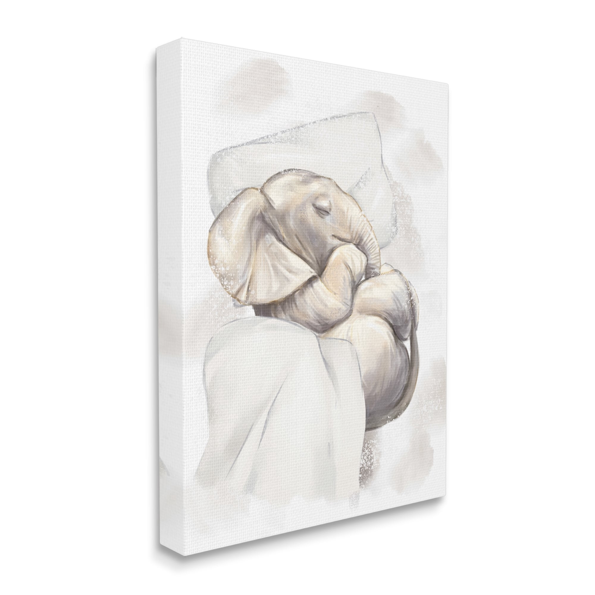 Stupell Industries Baby Elephant Nursery Animal Cozy Pillow Nap,16 x 20, Design by Ziwei Li