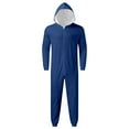 thumbnail image 6 of ZHOGXU Family Matching Pajamas Long Sleeve Solid Color Zipper Hooded Jumpsuits Comfortable Soft Holiday Festive Sleepwear Dad-Blue Xxl, 6 of 7