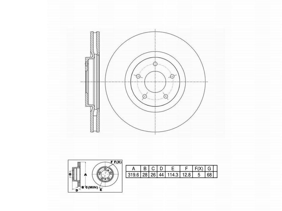 Winstop Brake Rotor, Front WS246626, Nissan Sentra 2012-2007