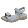 thumbnail image 5 of Women's Orthopedic Platform Sandals Comfortable Slip on Open Toe Wedge Slides Summer Walking Casual Arch Support Shoes with Cushioned Sole 2-Light Blue Size 8.5, 5 of 5