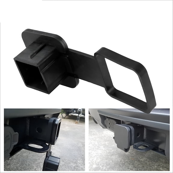 MELIVO Tow Hitch Cover, Anti-dust Black Square Opening Trailer Hitch Tube Plug Cap for Universal Car