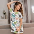 thumbnail image 3 of Balery Easter Rabbit Camisón de manga corta con cuello redondo para mujer, cómodo y elegante., 3 of 6