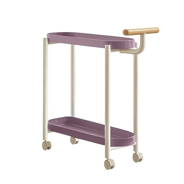 Bwiyojiz Rangement et Organisation 18.8x7x20.8 Pouces Table d'Appoint Roulante avec Roues Crème Table d'Extrémité Mobile-Chevet de Chambre Salon Portable Gigogne pour Petits Espaces, Cadeaux pour Elle, Violet