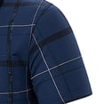 thumbnail image 3 of Qiyinn Men Short Sleeve Polo Shirt Classic Plaid Collar Button Down Casual Summer Cotton Blend Tops for Adult, 3 of 4