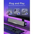 thumbnail image 4 of Computer Speakers, HiFi Sound Quality Computer Sound Bar, USB Powered PC Speakers, Bluetooth 5.0 and 3.5mm Aux-in Computer Speakers for Desktop, Laptops, PCs, Phones, Tablets, Xb, 4 of 7