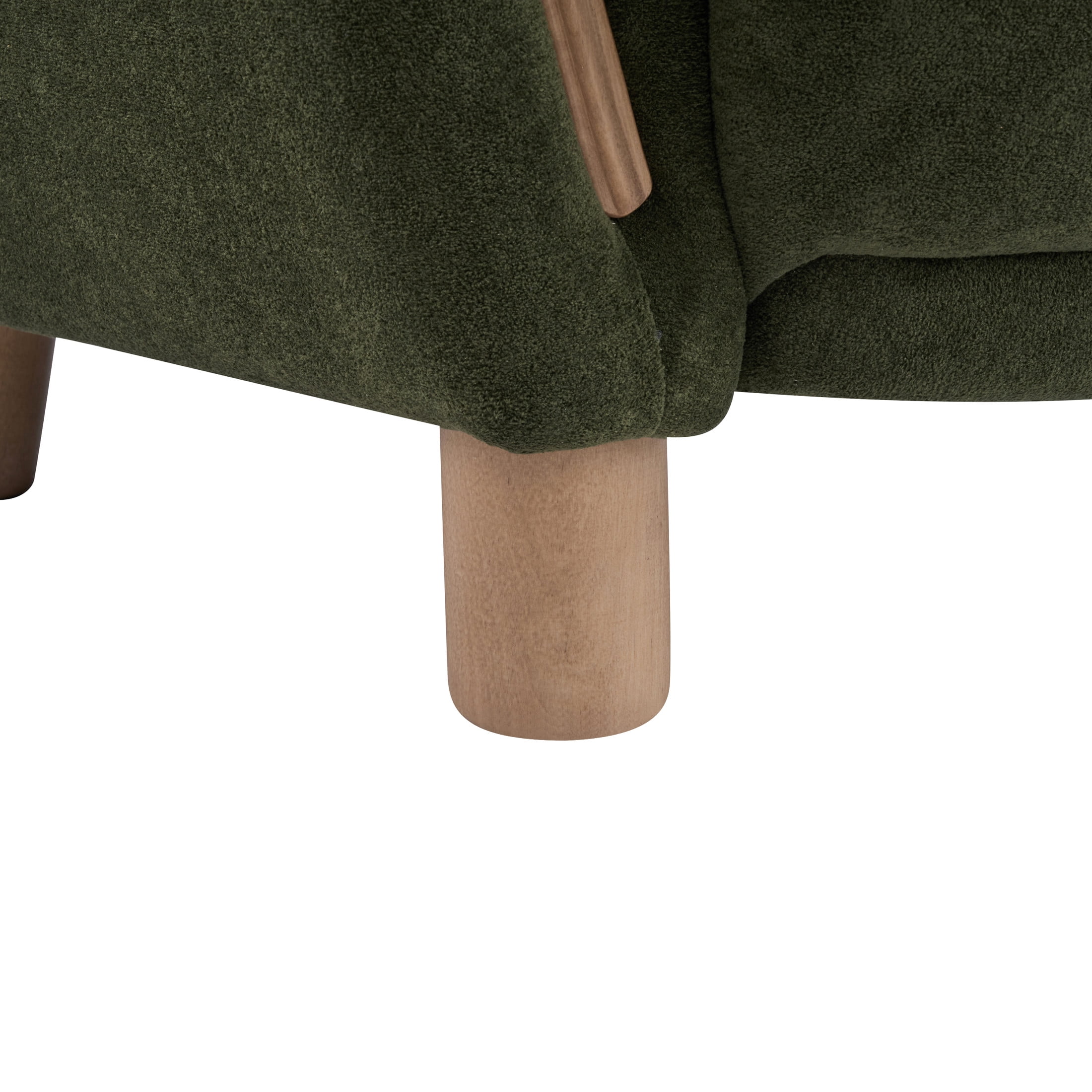 Christopher Knight Home Modern Accent Armchair with Velvet Upholstered, Solid Wood Legs, Olive Green