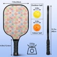 thumbnail image 3 of Pickleball Paddles Set,Pioneer Flower Floral Print Pattern Fiberglass Surface Pickleball Racket Set with 2 Indoor Outdoor Pickleball Balls and Pickleball Bag,Pickle-ball Equipment, 3 of 6
