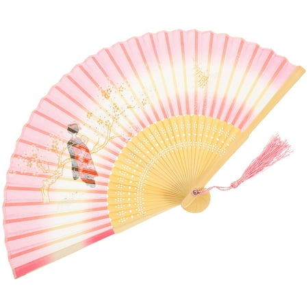 

Hemoton Chinese Folding Fan Elegant Hand Fan Photo Prop Dancing Fan with Tassel for Decor