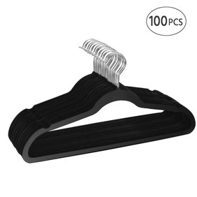 Closet Complete 50 Pack Velvet Hangers Black With Gold Hook