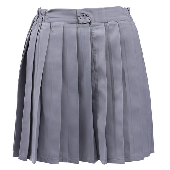 Homoyoyo Women Pleated Skirt Grey Spandex 1Pack