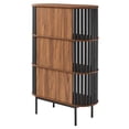 thumbnail image 4 of Storage Display Accent Cabinet, Walnut Black, Wood, Metal Steel, Living Office Kitchen Hospitality Restaurant, Modern Contemporary HB34887, 4 of 9
