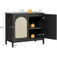 thumbnail image 3 of Ourlova Buffet Cabinet with Storage Kitchen Storage Cabinet with Rattan Doors, Accent Cabinet with Adjustable Shelf, Boho Accent Liquor Bar Console Cabinet, 3 of 7