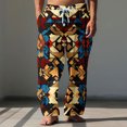 thumbnail image 1 of Pantalones largos para hombre, cintura elástica, transpirables, cómodos, suaves, informales, de playa, de poliéster., 1 of 5