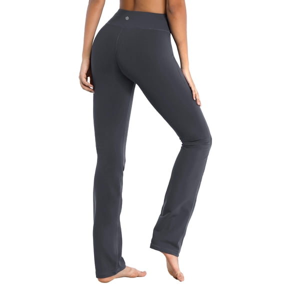 BUBBLELIME 29""/31""/33""/35"" 4 estilos Pantalones de yoga con piernas rectas para mujer Control de barriga - Pierna recta_Shadowcharcoal L_33"" Entrepierna