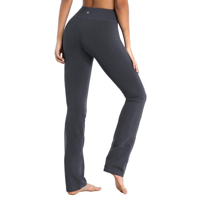BUBBLELIME 29""/31""/33""/35"" 4 estilos Pantalones de yoga con piernas rectas para mujer Control de barriga - Pierna recta_Shadowcharcoal L_33"" Entrepierna
