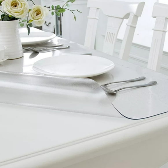 Waterproof Tablecloth PVC Clear Oil-proof Table Protector Cloth Round Plastic Home Hotel Dining Table Mat Protector