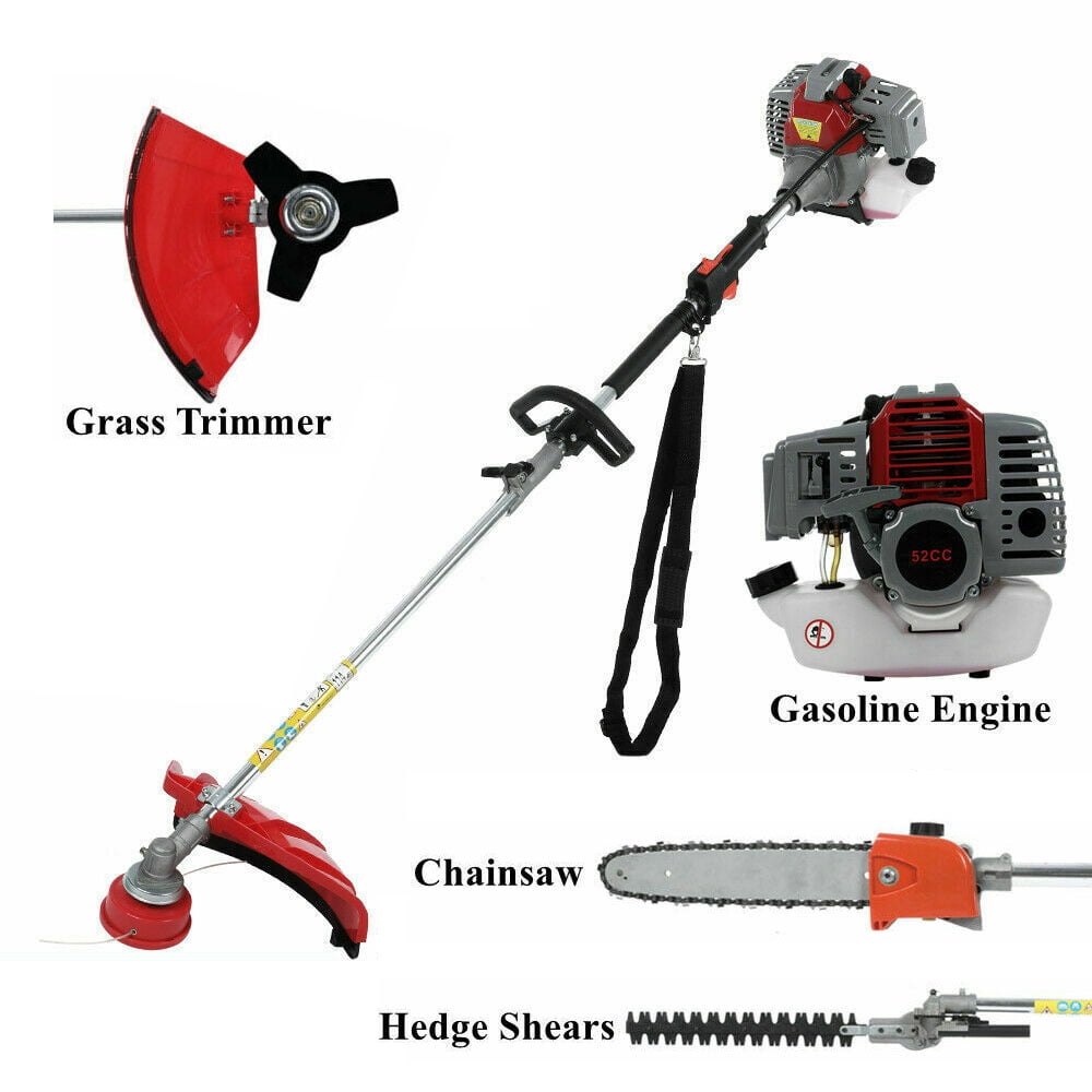 Gas Brush Cutter Trimmer 52cc Weed String Powered Lawn Grass w/ Shoulder Strap 