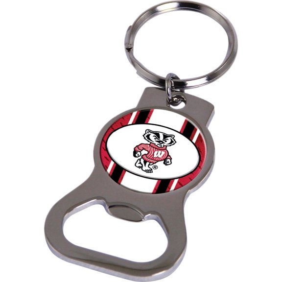 Fashion Ncaa Univ. Of Wisconsin Bottle Opener Key Ring By Rico Industries (1.5 X 3.75) Made In China gc6443