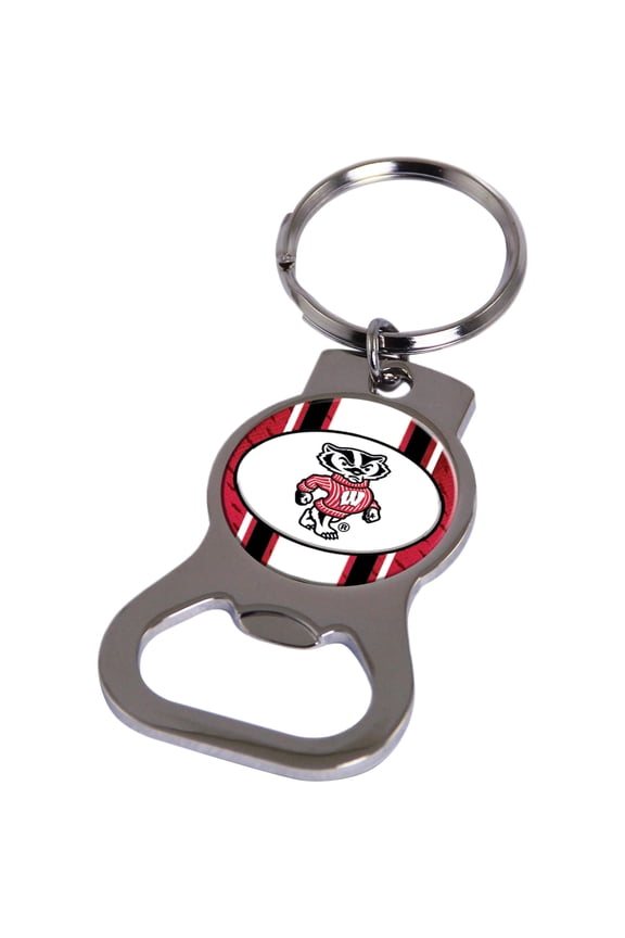Fashion Ncaa Univ. Of Wisconsin Bottle Opener Key Ring By Rico Industries (1.5 X 3.75) Made In China gc6443