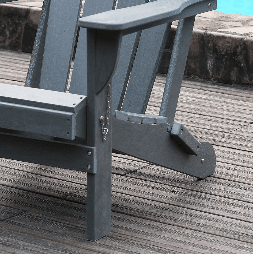 Adirondack Chair, Daily Use Leisure Chair for Garden Fire Pit Poolside Lawn, Grey