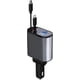 thumbnail image 1 of Cargador de coche retráctil, cargador rápido de teléfono para coche 4 en 1 de 66 W, 2 cables retráctiles y cargador de coche USB, cargador de coche USB C para iPhone 15/14/13/12/11, Galaxy, Pixel, 1 of 4