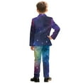 thumbnail image 3 of Xoenoiee Galaxy Star Print Suit for Boys Slim Fit 2 Piece Formal Kids Suits Tuxedo Set Toddler Suit for Boys Dress Outfit Blazer Pants, 11-12 Years, 3 of 7