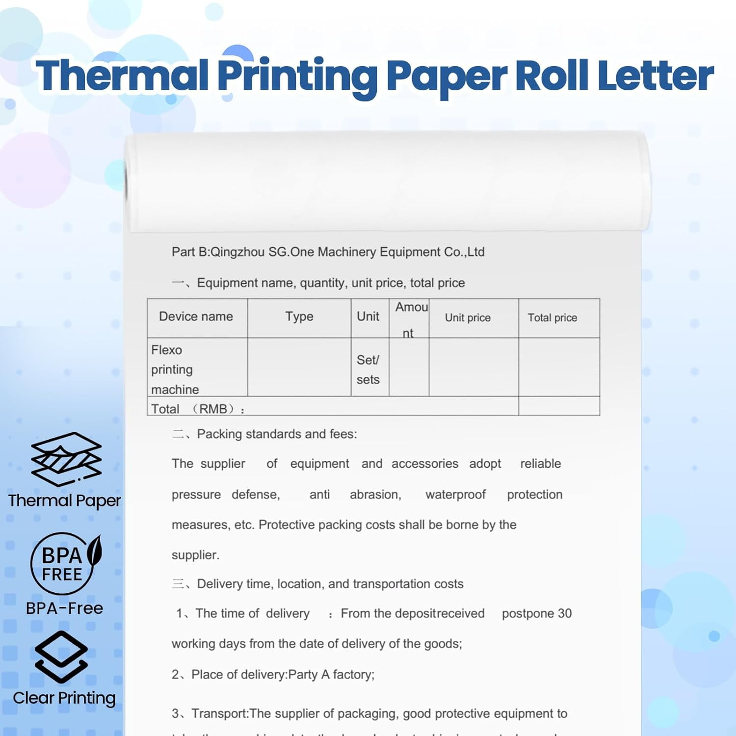 NefLaca  6 Rolls A4 Thermal Printer Paper 8.5x11"  for M08F M832 M834 Portable Printer PocketJet PJ773, PJ763MFi, PJ763, PJ762, PJ723, PJ-722