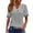 Gray, variant on Women Blouses under $10 Plus Size Summer Tops Short Sleeve Womens Tops Women's Spring and Summer Solid Color Lace Casual V-neck Short Sleeved Top