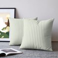 thumbnail image 2 of Green Striped Pillow Covers 26x26 Set of 2, Modern Boho Vertical Stripes Throw Pillow Covers Decorative Couch Cushion Cover, Microfiber Soft Square Pillowcases for Bedroom Living Room Sofa, 2 of 9