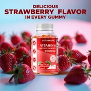 Vitamatic Sugar-Free Vitamin A 25000 IU Gummies, Natural Strawberry, 120 Count, 4.65 oz