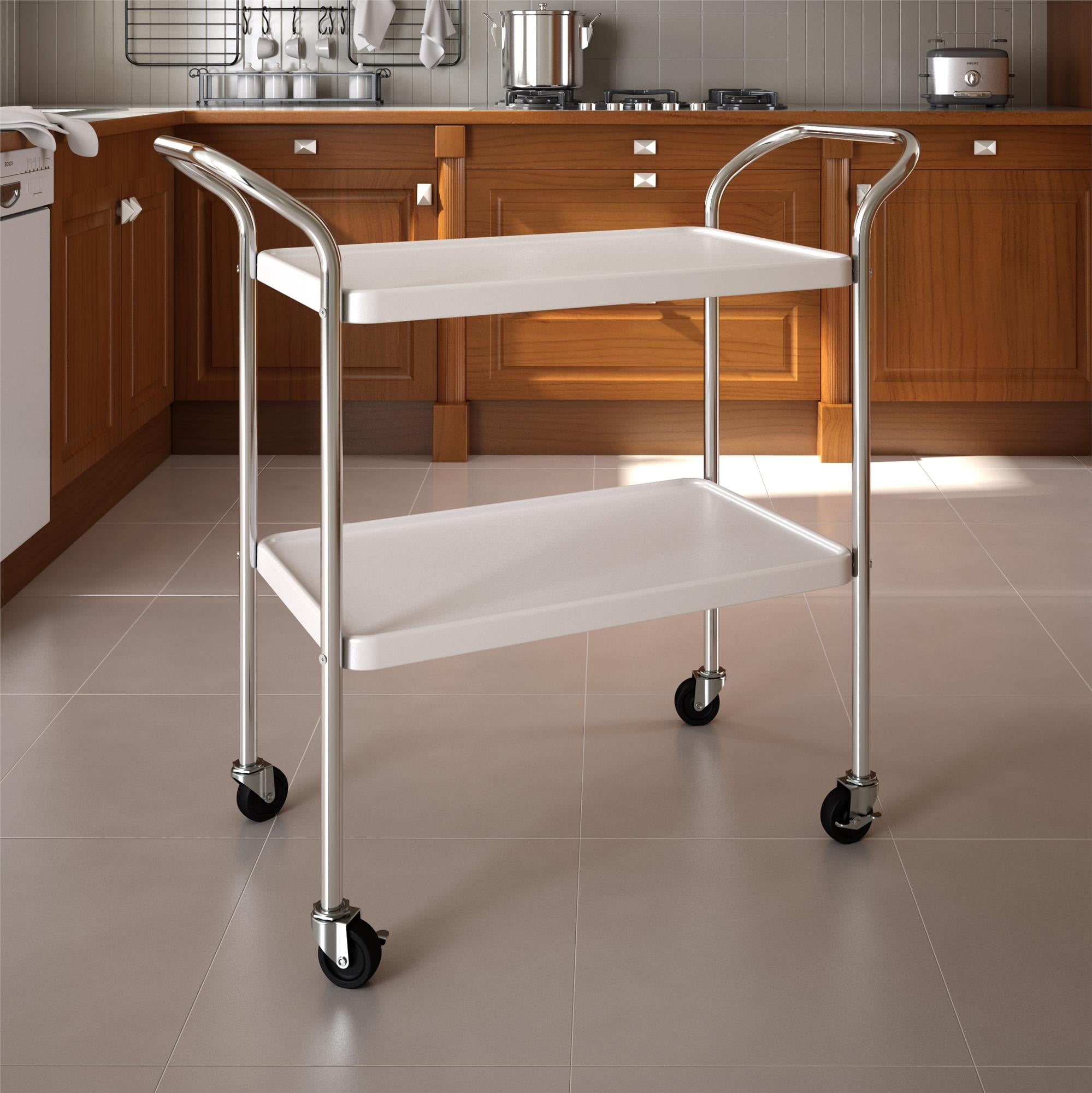 COSCO Stylaire 3 Tier Serving Cart White /& Gold