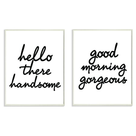 Decor Piece - The Stupell Home Decor Collection 2 Piece His And Her Welcome Good Morning Wall Plaque