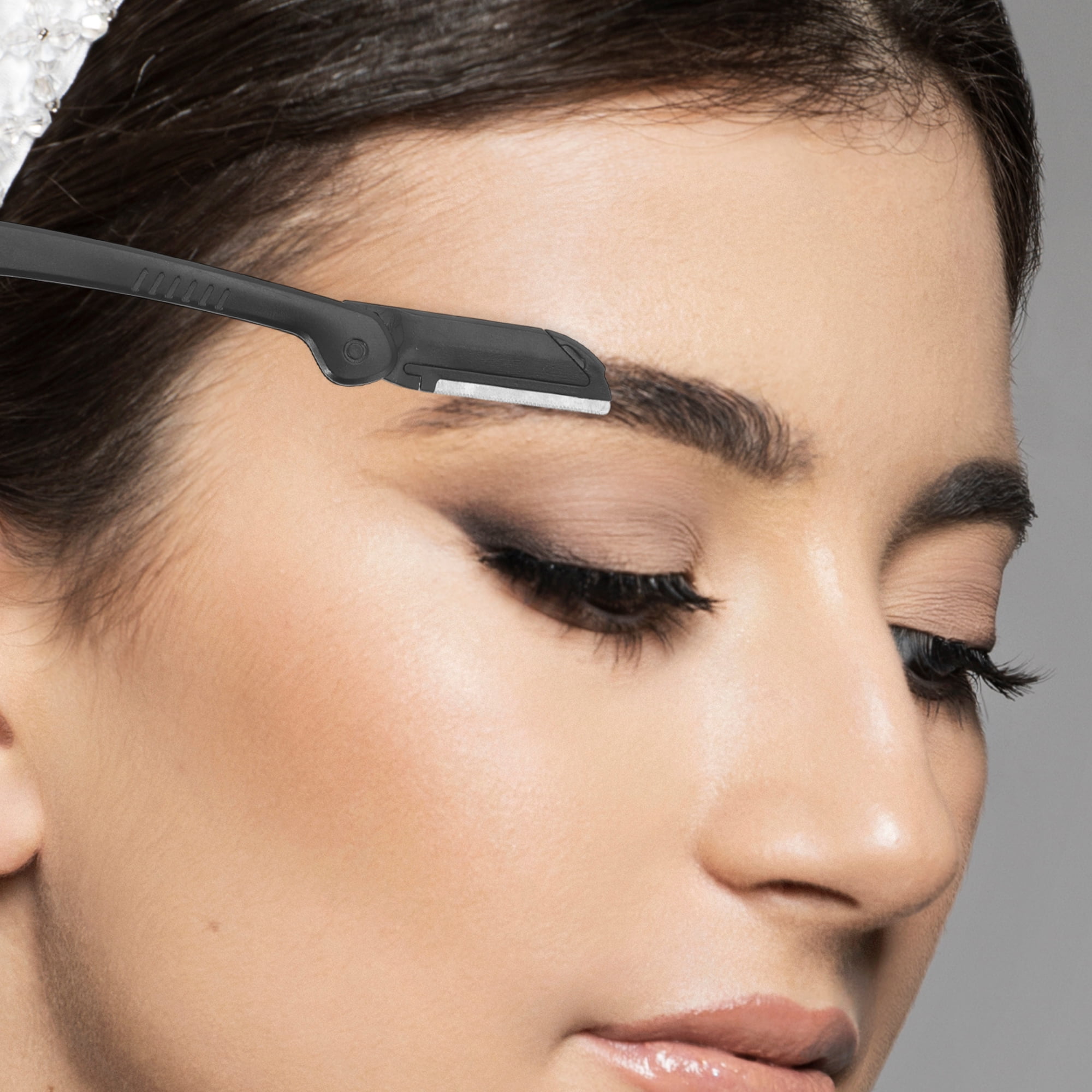 Unique Bargains Durable Potable Eyebrow Tweezer Kit for Bathroom Travel Black 1 Set