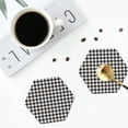 thumbnail image 5 of Bingfone Vintage Houndstooth Black And White Leather Drinks Coasters With Set Of 6,Suitable For Home Kitchen,Coffee Cup Coasters Home Gift, 5 of 9