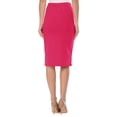 thumbnail image 3 of Women's Casual Elastic Band Stretch Office Work Solid Midi Skirt, 3 of 5