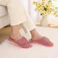 thumbnail image 3 of Litfun Women's Fuzzy Orthopedic Slippers with Arch Support Open Toe House Shoes for Plantar Fasciitis, Deep Pink, 3 of 8