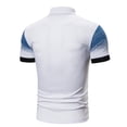 thumbnail image 4 of Camisa de manga corta con botones y cuello vuelto para hombre, suave, transpirable, con estampado, para verano, color blanco, talla M, 4 of 12