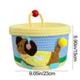 thumbnail image 2 of RKSTN Cute Cartoon Storage Basket, Cotton Rope With Lid, Hand-Woven Basket, Souvenirs, Snacks, Toy Storage Box, Light Blue, 2 of 6