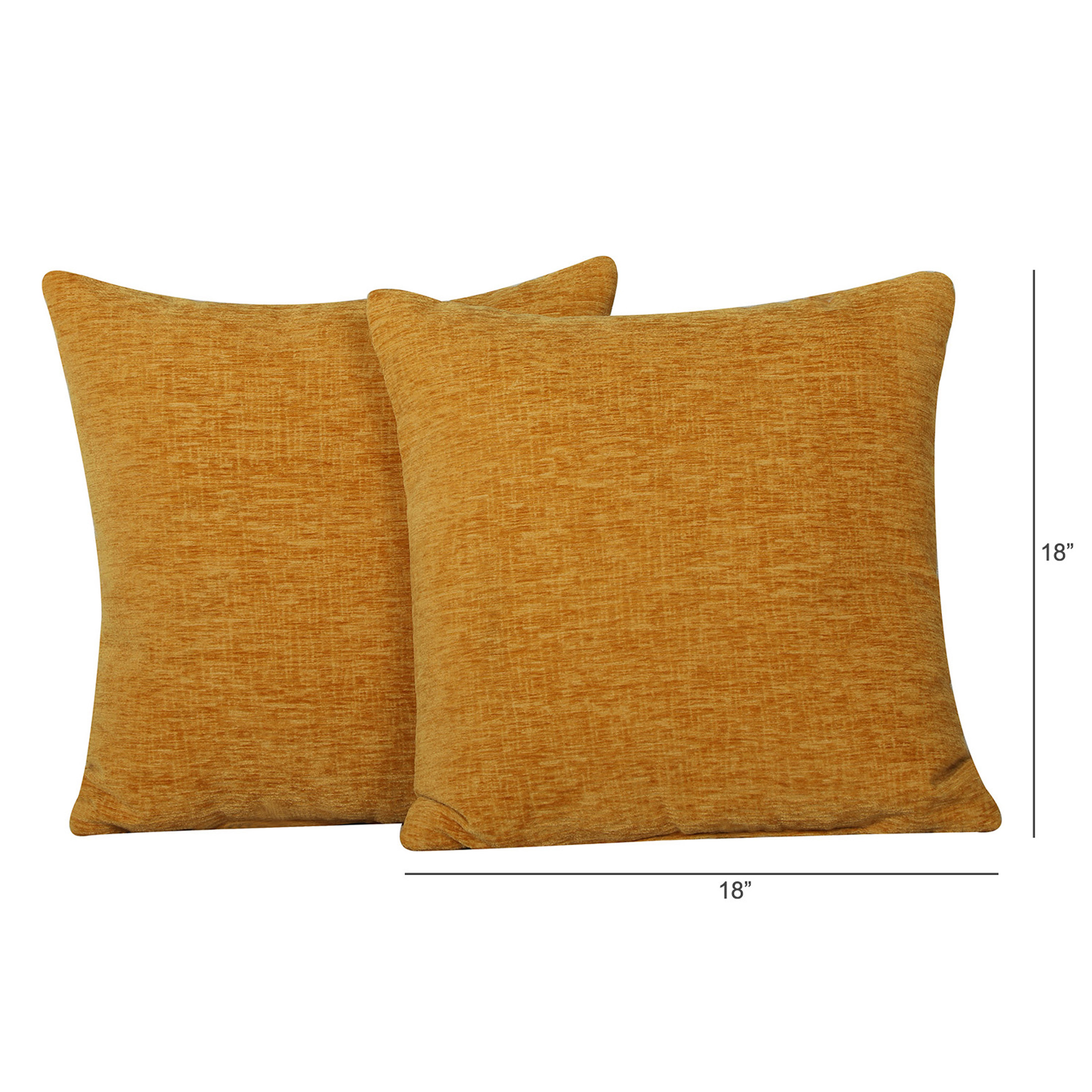 Mainstays Chenille Yellow Pillow 18''x18'', 2 Pack - image 3 of 5