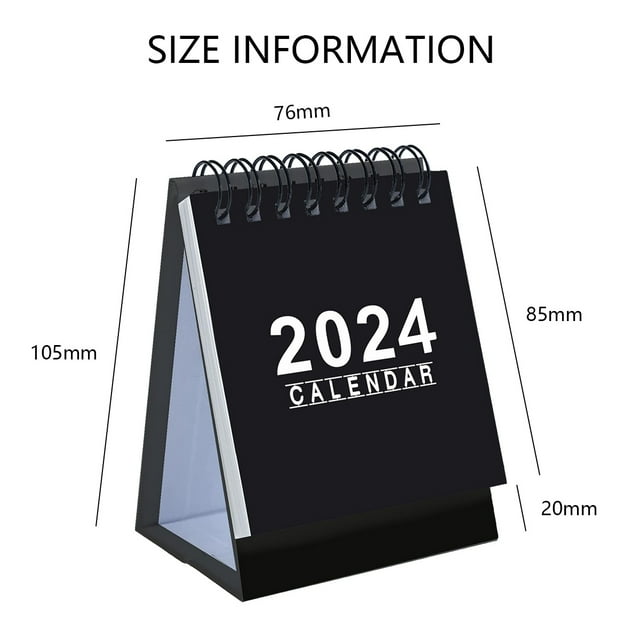 Mini Desk Calendar 2024 Jan 2024 to Dec 2024 Small Desktop Calendar Mini Daily Schedule for Home Office School