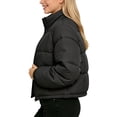 thumbnail image 4 of CYRBOKO Girls Puffer Jackets, Long Sleeve Lightweight Lapel Zip Up Winter Outerwear Black Size 10-12 T, 4 of 5
