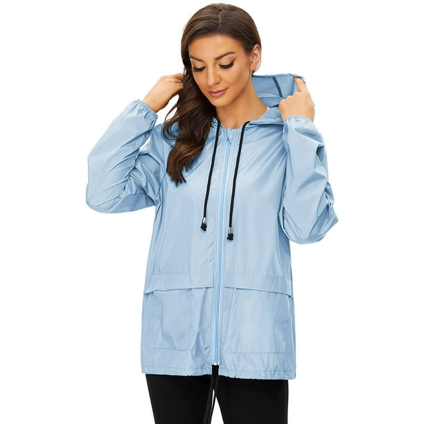 Rain Jackets for Women Waterproof Plus Size Packable Raincoat Women Lightweight Windbreaker Waterproof Jackets with Hood